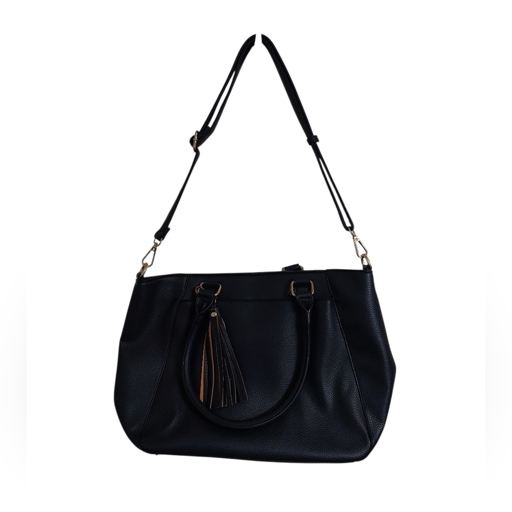 G.H. Bass & Co. Black Shoulder Bag with Tassel and Small Pouch